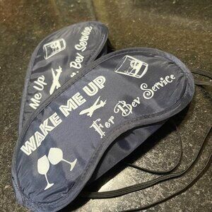 First Class Sleeping Mask (Navy w/ White Font)